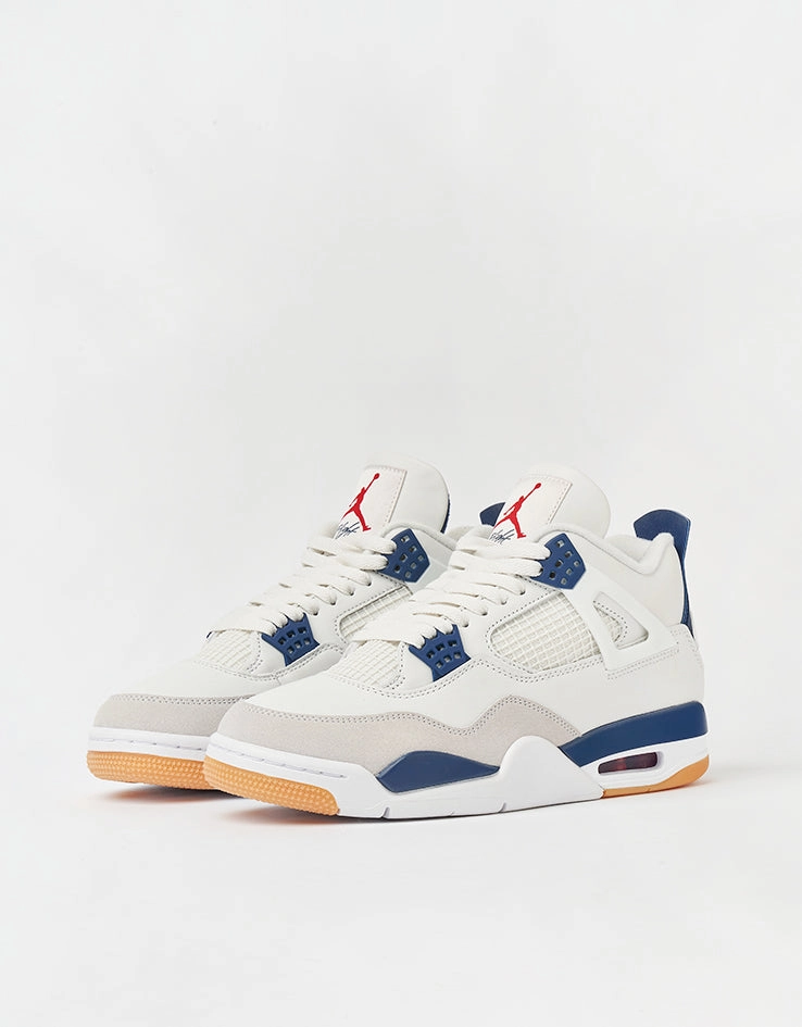 Nike SB Air Jordan 4 Retro SP Skate Shoes - Summit White/White-Navy-Neutral Grey Nike Pendleton Shoes