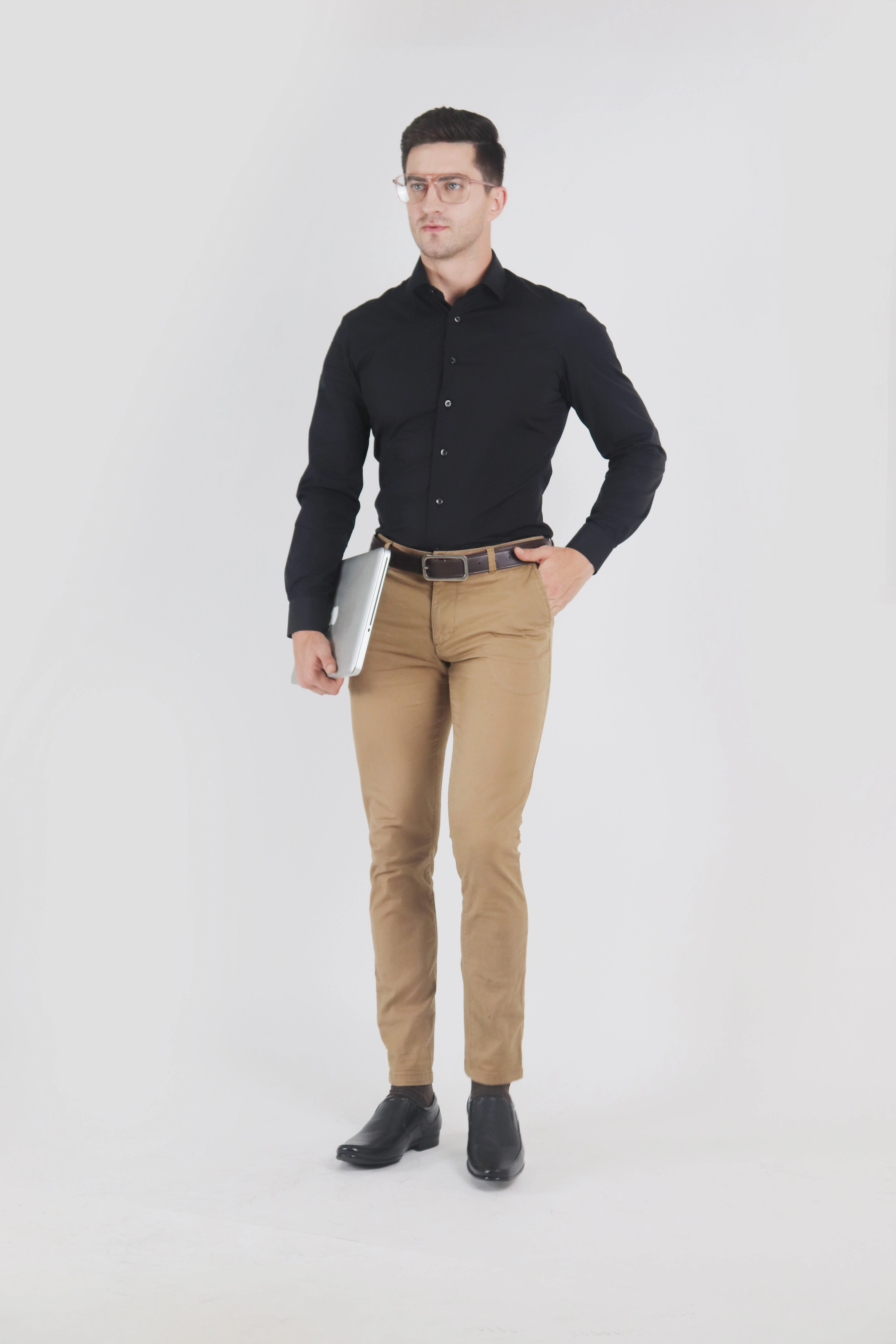 Men Black Formal Office Meetings All Day Long Outdoor Slip On Shoes Hiking Shoes Like Sneakers