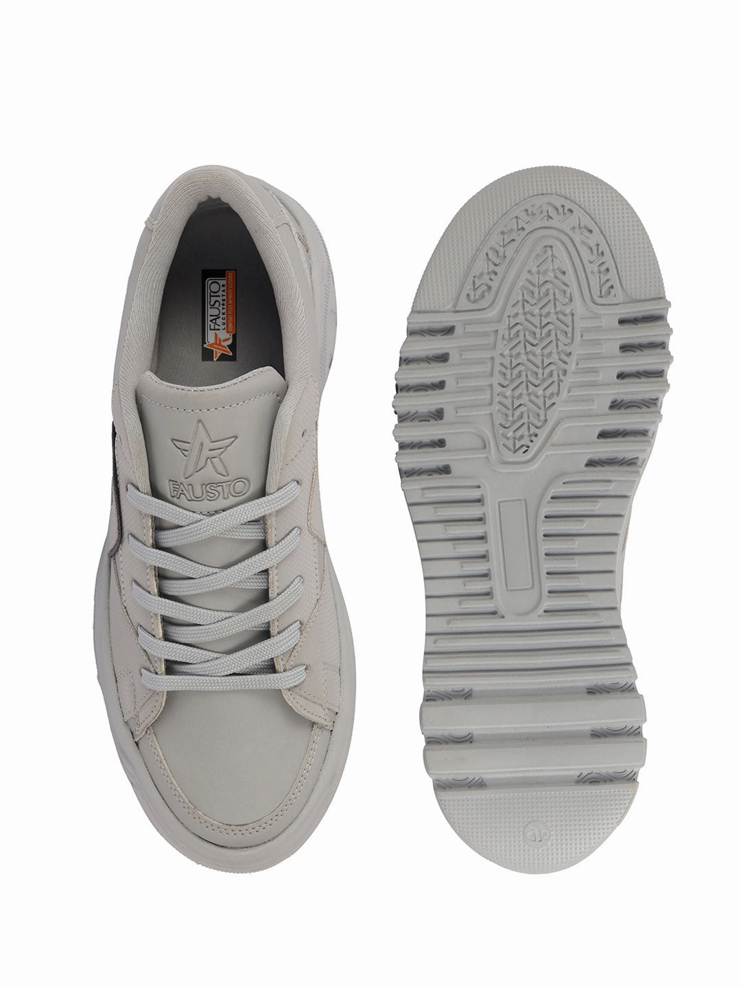 Men Grey Low Top Chunky Lace-Up Sneaker Shoes|Low Ankle Casual Shoes|All Day Comfortable Sneakers Best Casual Shoes For Wide Feet