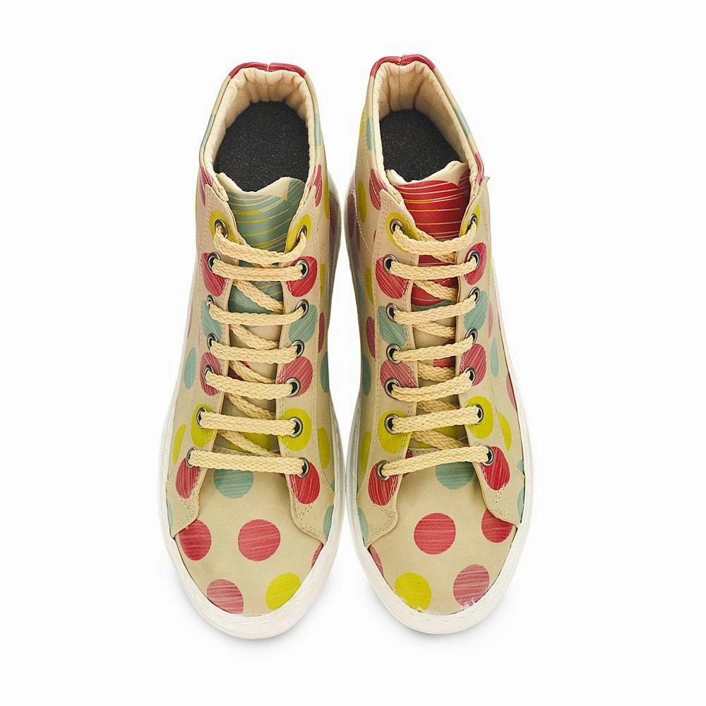 Italian Hiking Boots Colored Dots Sneaker Boots CW2014