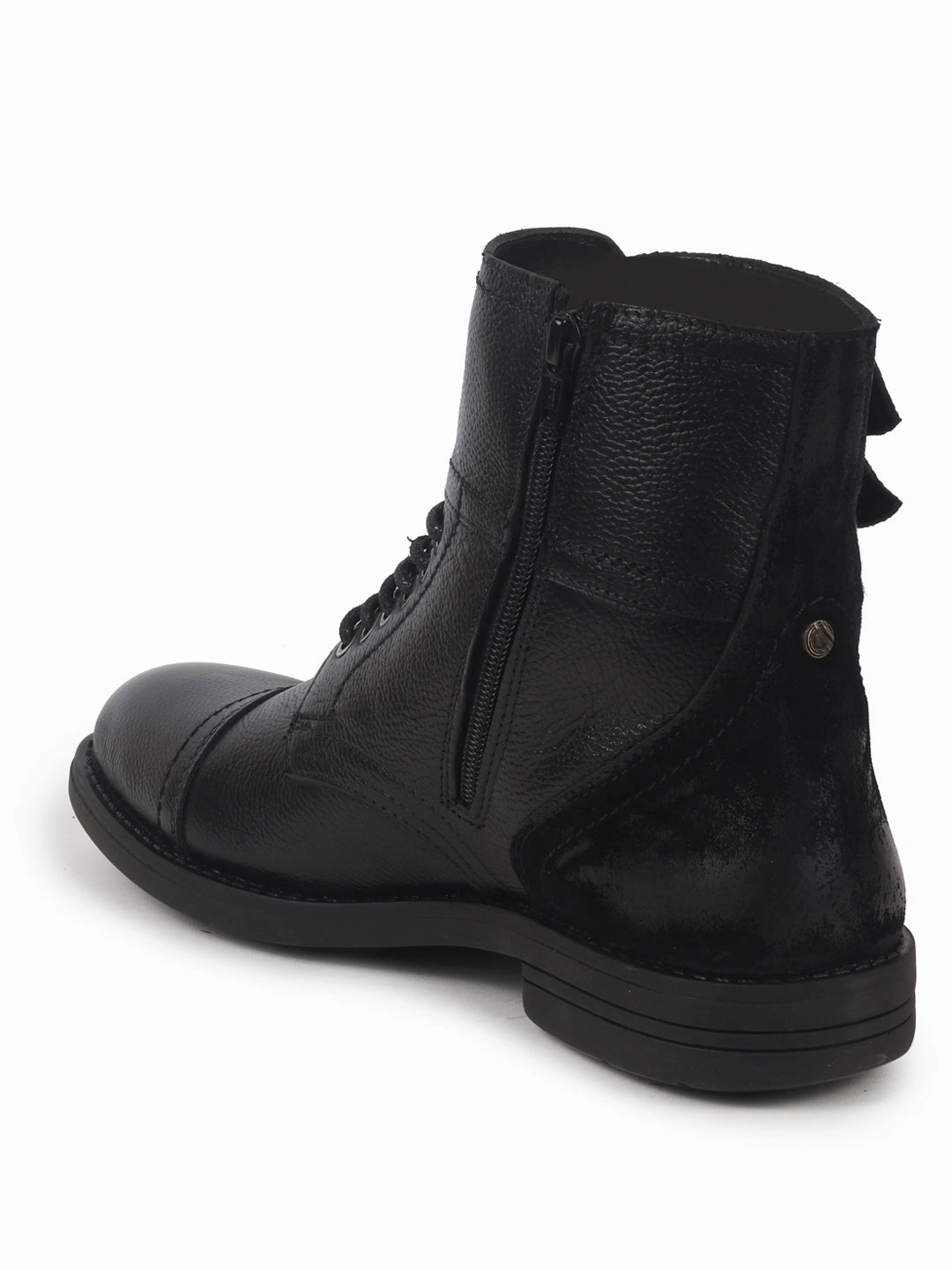 Hiking Shoes Maui Men Black 6-Eye Lace Up Genuine Leather High Ankle Adjustable Buckle Strap Winter Boots|Trekking Boots|Hiking Boots