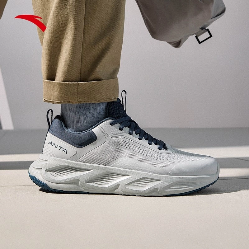 Badminton Shoes In Chennai ANTA Men EBUFFER Cross Training Shoes 1125A7718-1 -Sejil Grey/Blue-Black (Kasut Sukan Lelaki)