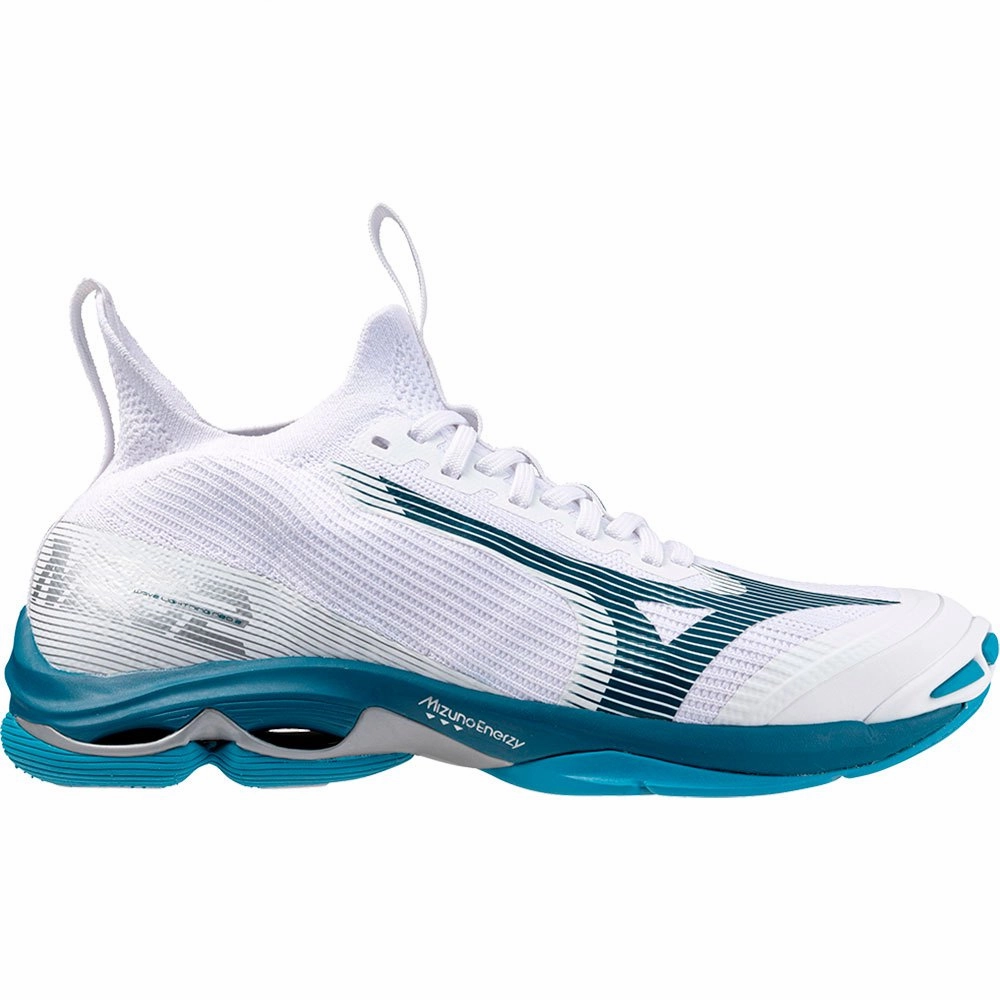Mizuno Men's Wave Lightning Neo 2 - white/moroccan blue CLOSEOUT - NO RETURNS Mizuno Z6 Volleyball Shoes