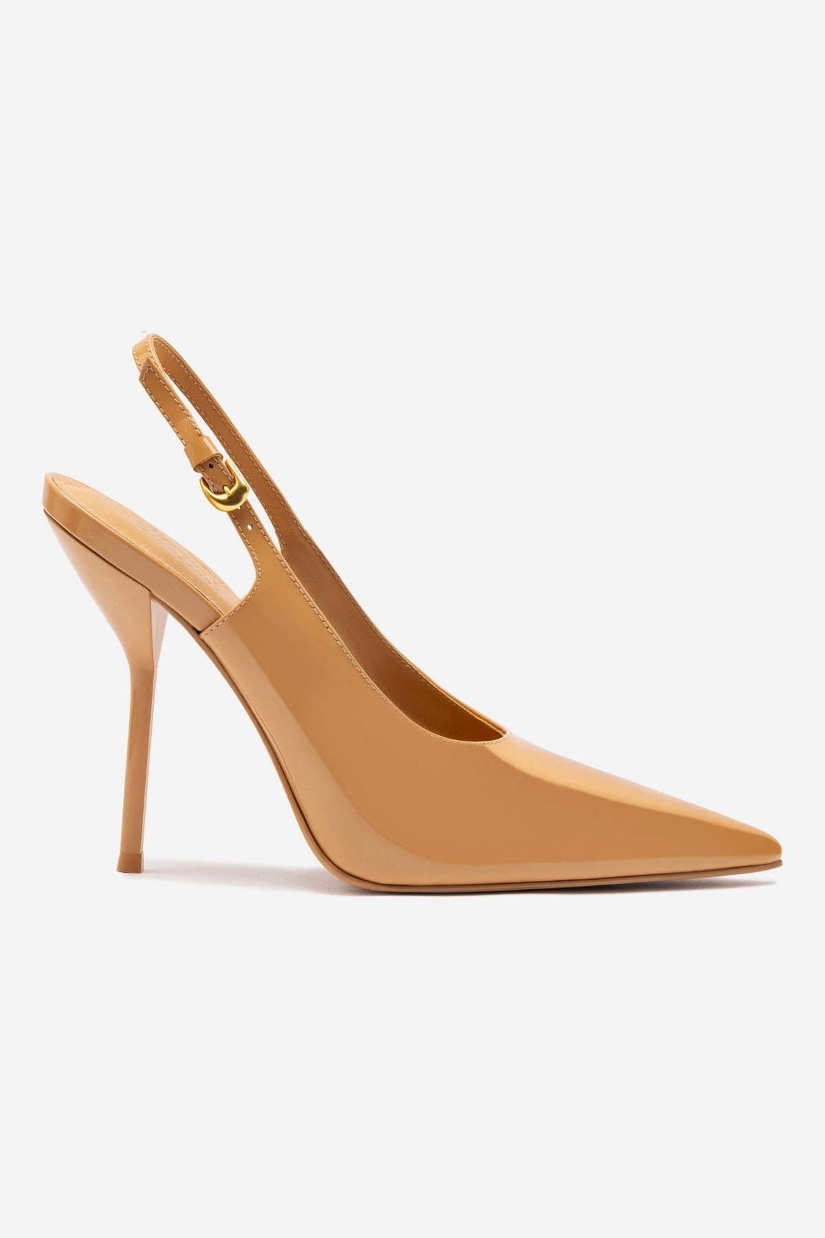 Slouch Boots Heel Larroud x Altuzarra Pump In Tan Patent Leather
