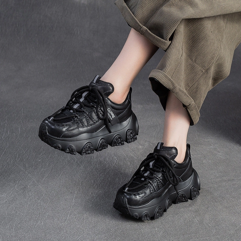 Women's Fashion Breathable Chunky Platform Sneakers Silver Sneakers Medicare