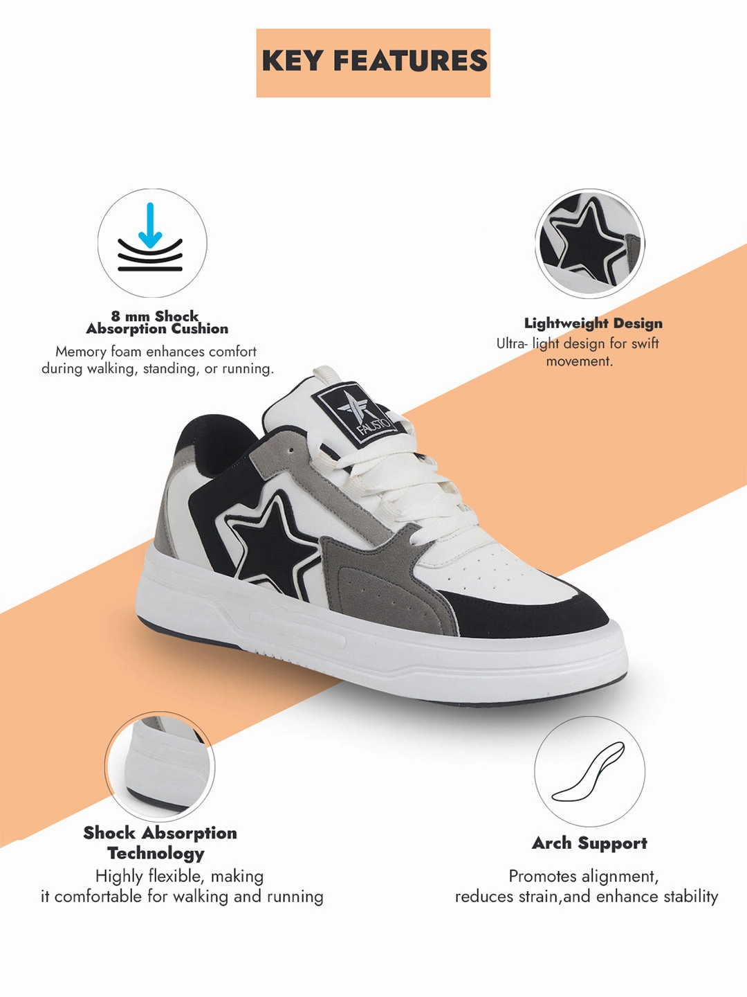 Men White Colorblocked Mid Top Breathable Lace-Up Sneaker Shoes|Memory Cushion Casual Shoes|Chunky Streetwear Fashion Sneakers Shoes To Wear With Casual Blazer