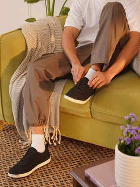 Men Black Trendy Fashion Classic Super Light Speedy Runs Anti Skid Lace Up Sneakers Shoes Italian Casual Shoes