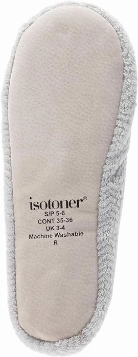 Summer Indoor Slippers Isotoner Women's Chevron Microterry Ballerina Slipper with Moisture Wicking Lining, Ribbon Bow and Suede Sole for Comfort