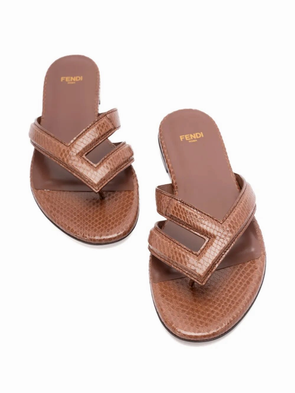 Soft House Slippers FENDI Leather Thong Slippers for Women - SS25 Collection