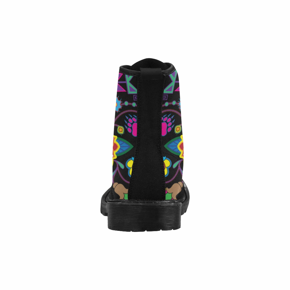 Geometric Floral Winter-Black Boots for Women (Black) Jodhpurs Boots
