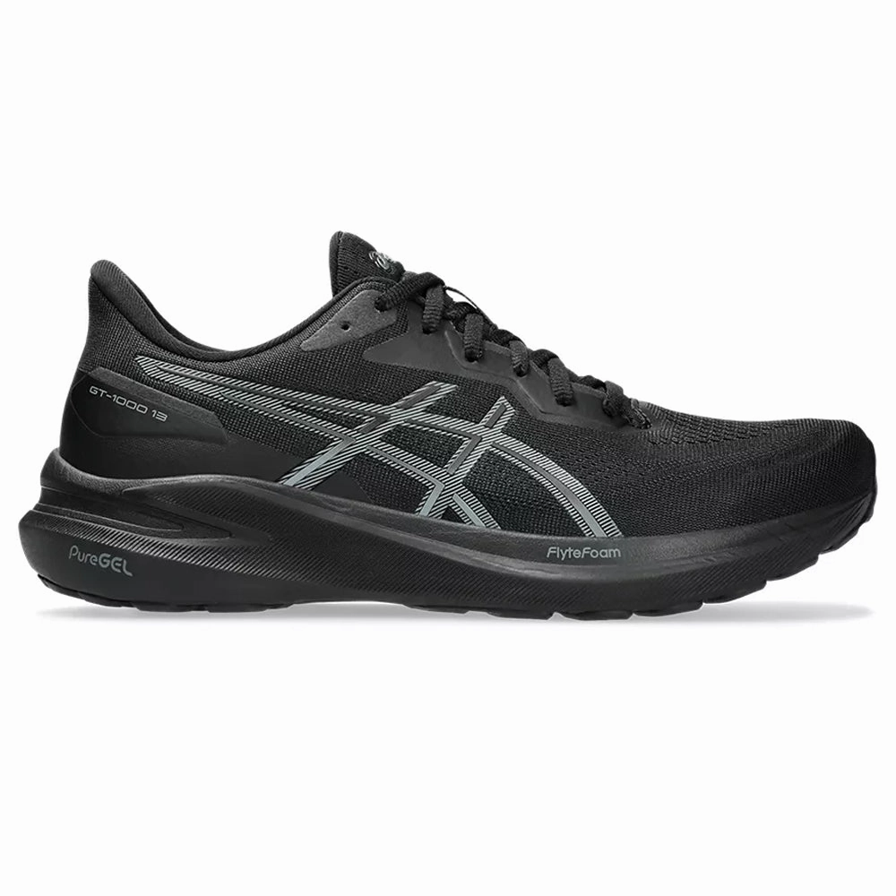 Men's Asics GT-1000 13, Black/Steel Grey, 10 D Medium Asics Tennis Shoes Wide Fit