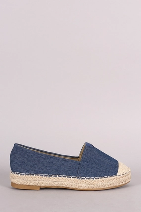 Denim Braided Espadrille Slip On Loafer Flat Comfortable Basketball Shoes For Flat Feet