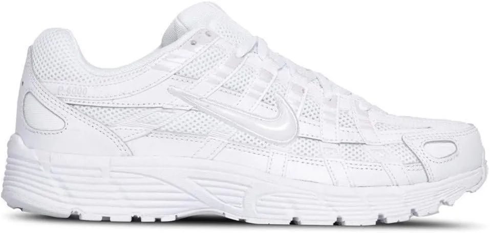 Gray Nike Shoes Air Max Nike P-6000 Men's Shoes (CD6404-100, White/Platinum Tint/White) Size 13