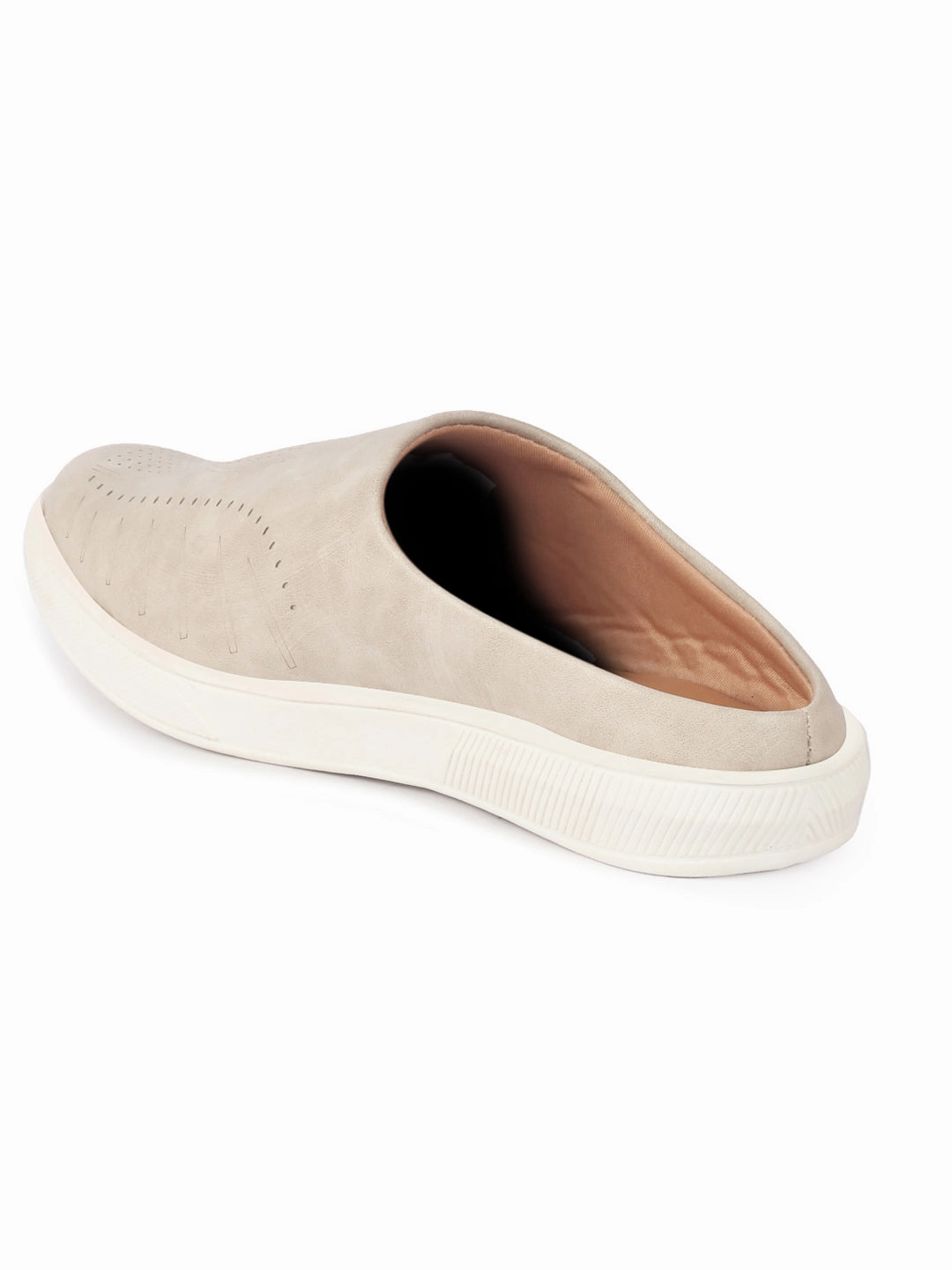 Men Cream Back Open Stylish Design Slip On Shoes Falls Creek Casual Shoes
