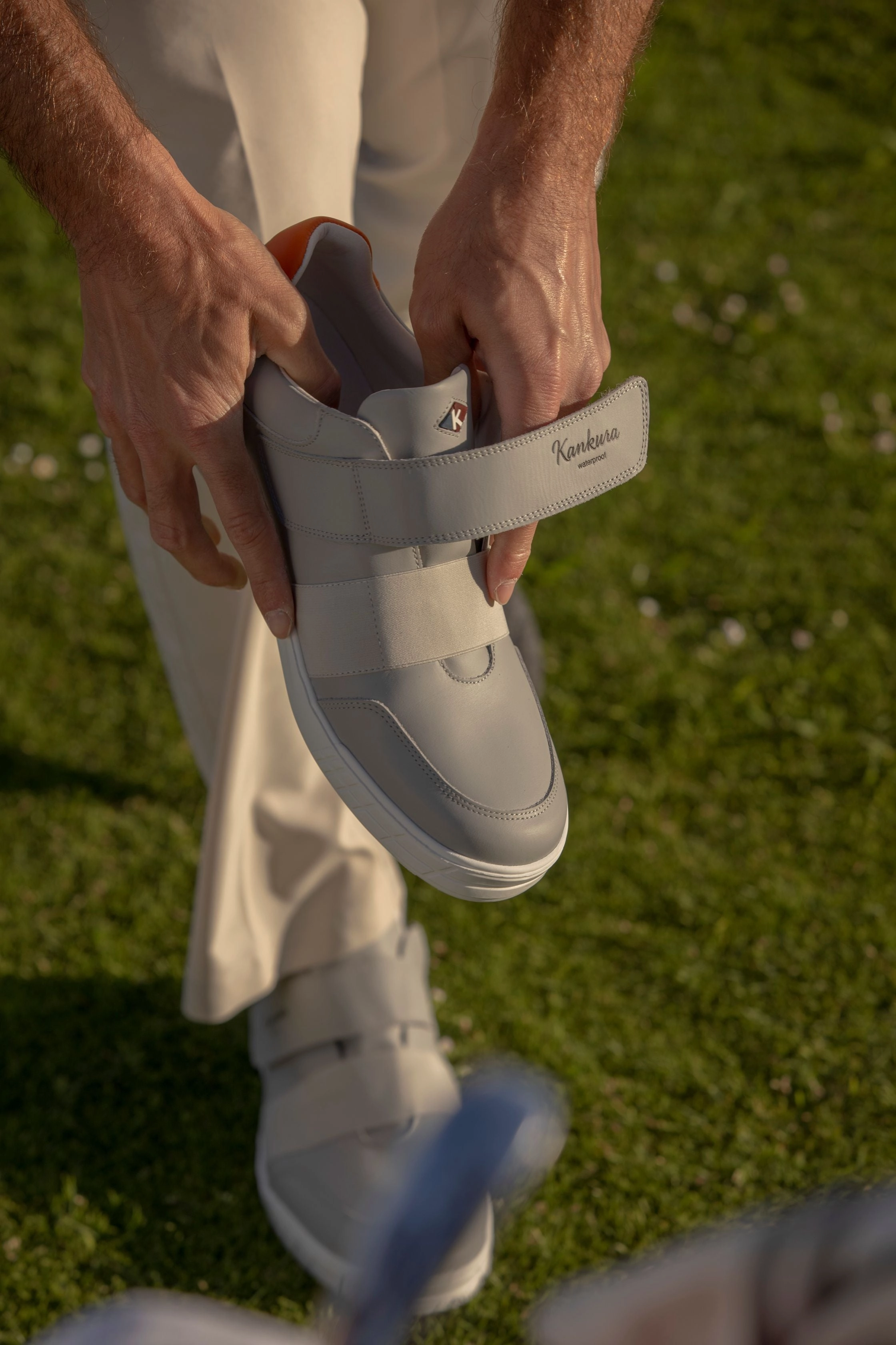 Drive 05   Light Grey|Orange   Men's Golf Shoes   D005 04 Kinetic Breakthru Acadia Waterproof Shoe