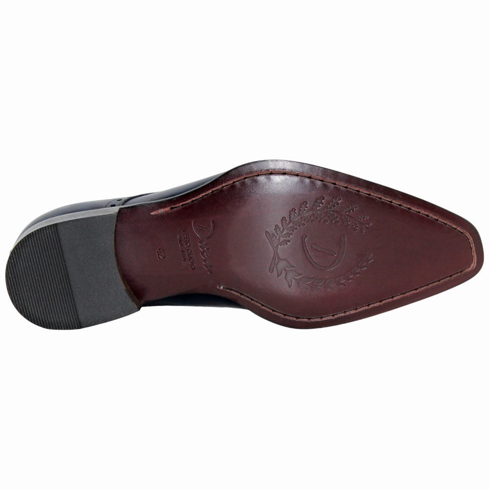 Dry Golf Duca Arpino Navy Blue Genuine Italian Calfskin Lace-Up Shoes