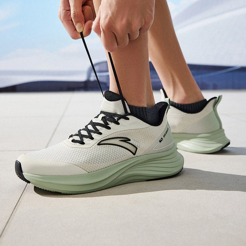 ANTA Men Lightweight Running Shoes 112525523-6 -Grey/Green/ Black (Kasut Larian) Hiking Vs Hunting Boots