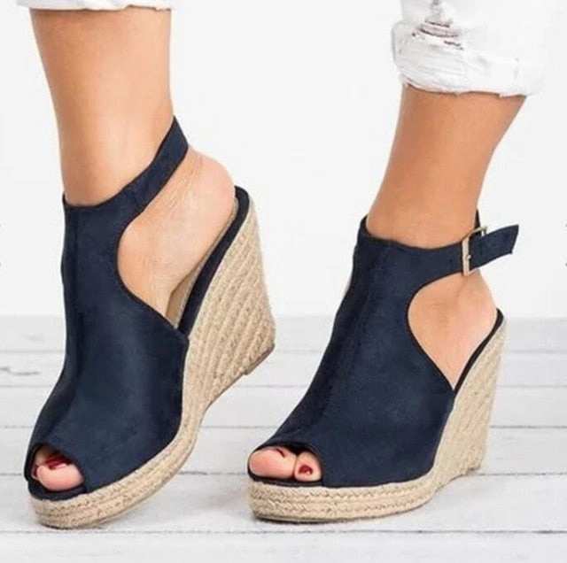 Plus Size 35-43 Platform Sandals Wedges Shoes For Women Heels Sandalias Mujer Summer Clog Womens Zapatos De Hombre E12