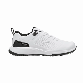 PUMA Fusion Flex Men's Spikeless Shoes (White/Black) Waterproof Shoe Molding