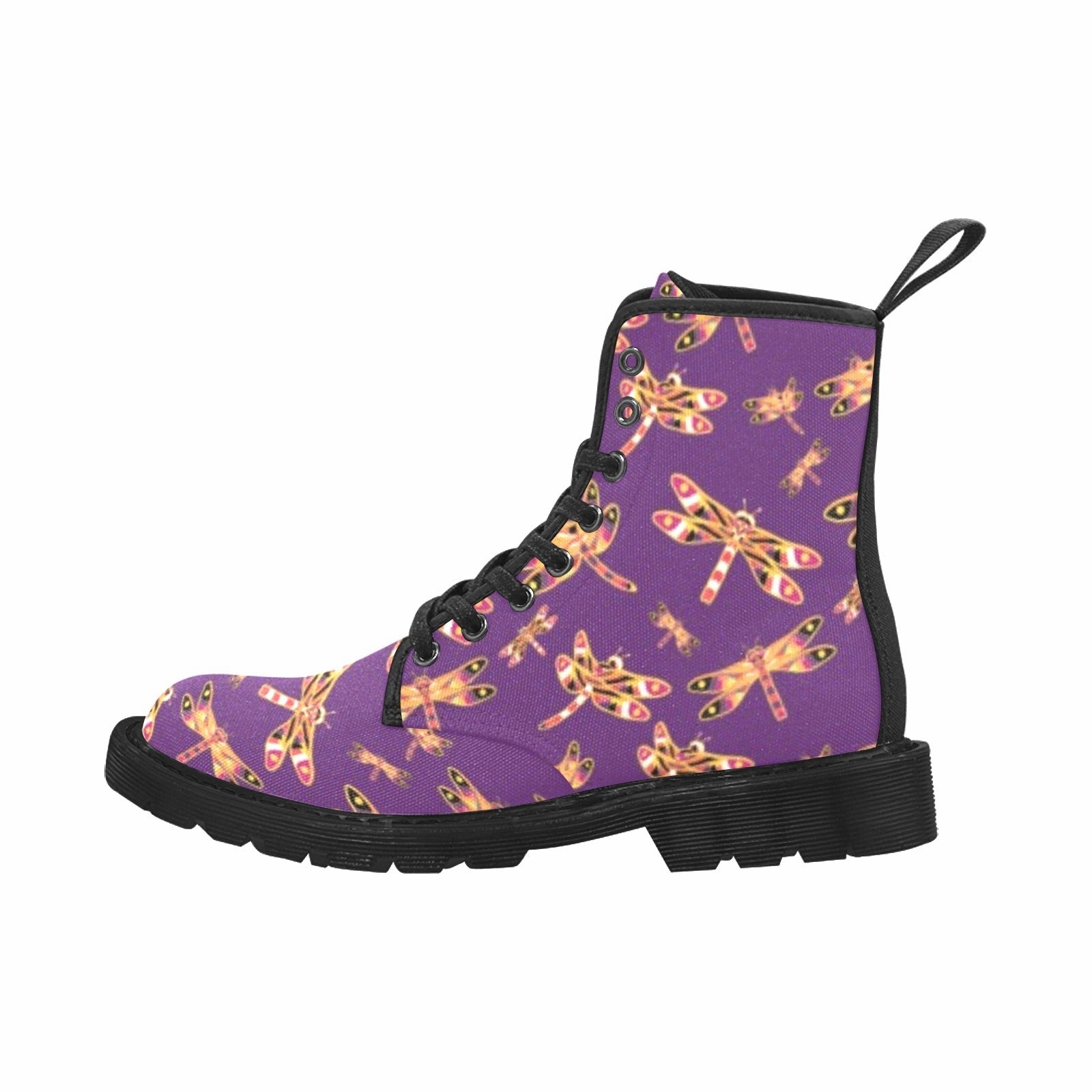 Military Boots For Men Gathering Yellow Purple Boots for Women (Black)