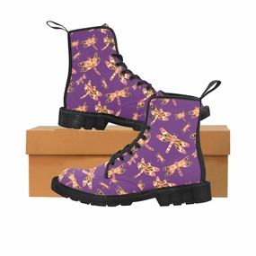 Waterproof And Slip Resistant Boots Gathering Yellow Purple Boots for Women (Black)