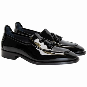 G/fore Golf Duca Fano Black Genuine Italian Patent Leather Tassel Loafer Shoes