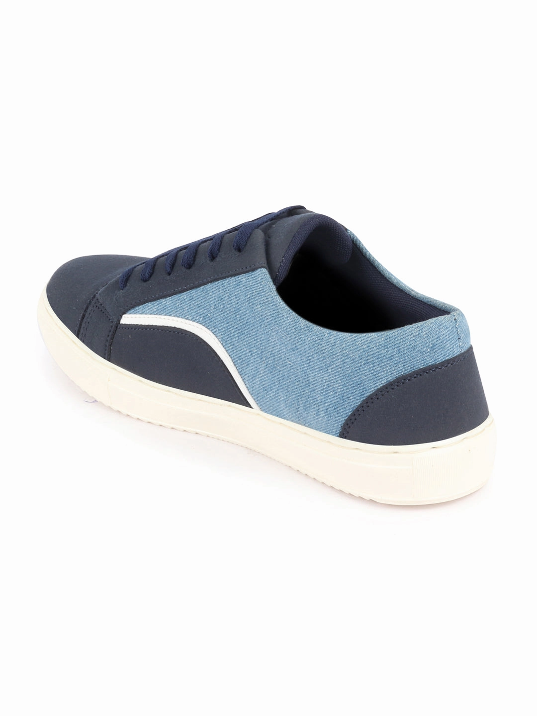 Zappos Casual Shoes Men Sky Blue Colorblocked Upper Denim Strip Design Comfort Lace Up Canvas Sneakers Shoes