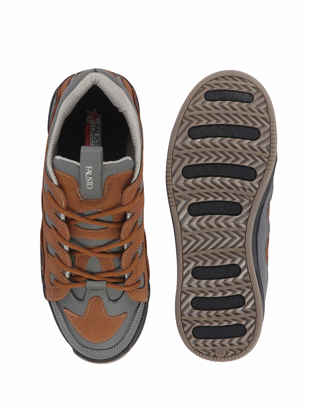 Men Tan Retro Streetwear Chunky Rugged Sneakers | Heavy Duty Gen-Z Korean Casual Shoes | Memory Cushioned Insole Nike Dunks Sneakers