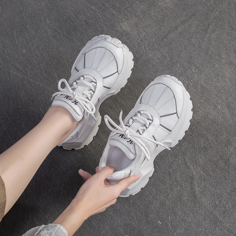 Mauri Shoes Sneakers Women's Minimalist Fashion Leather Chunky Platform Sneakers
