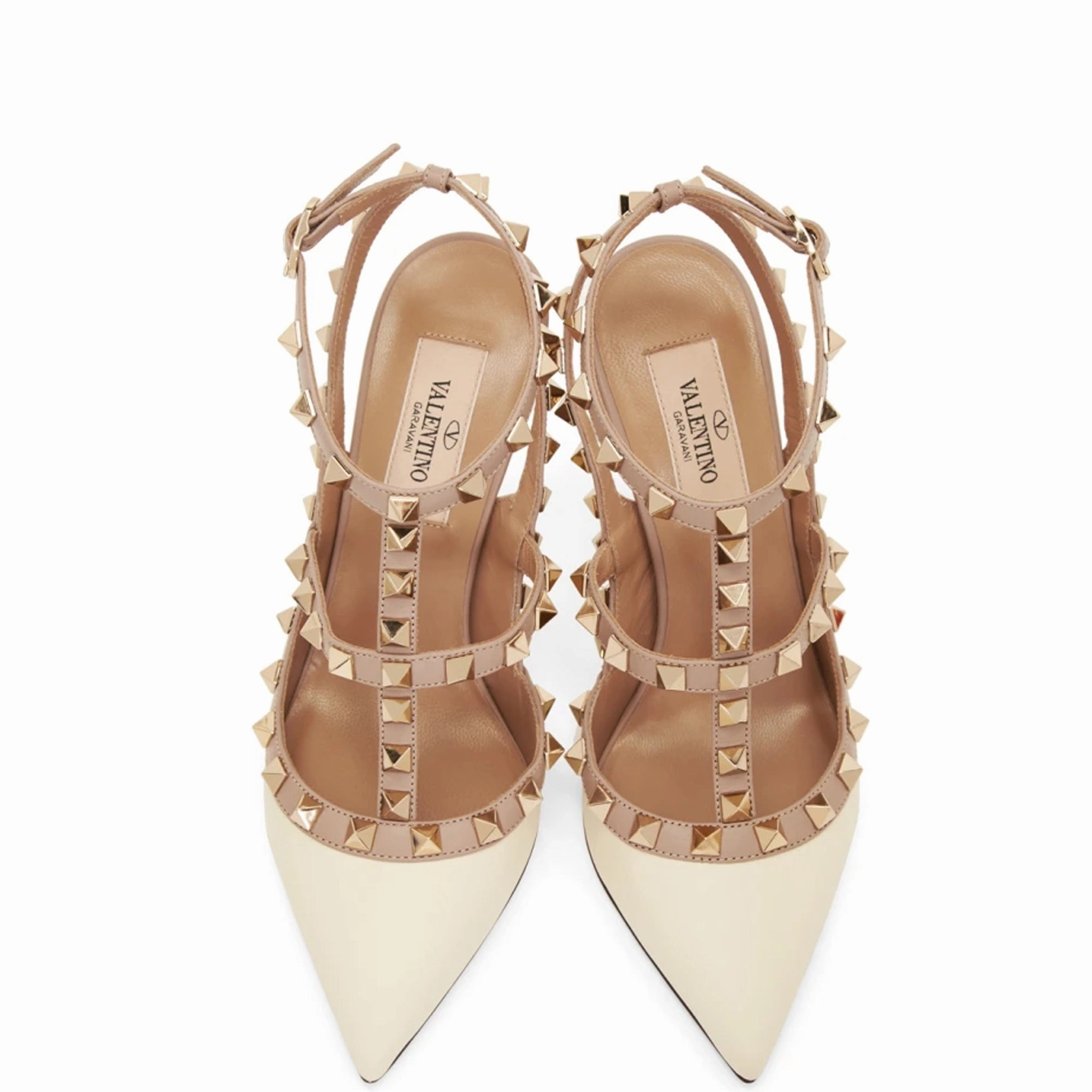 Perfume In Heel Shoe Rockstud Slingback Nappa, Ivory