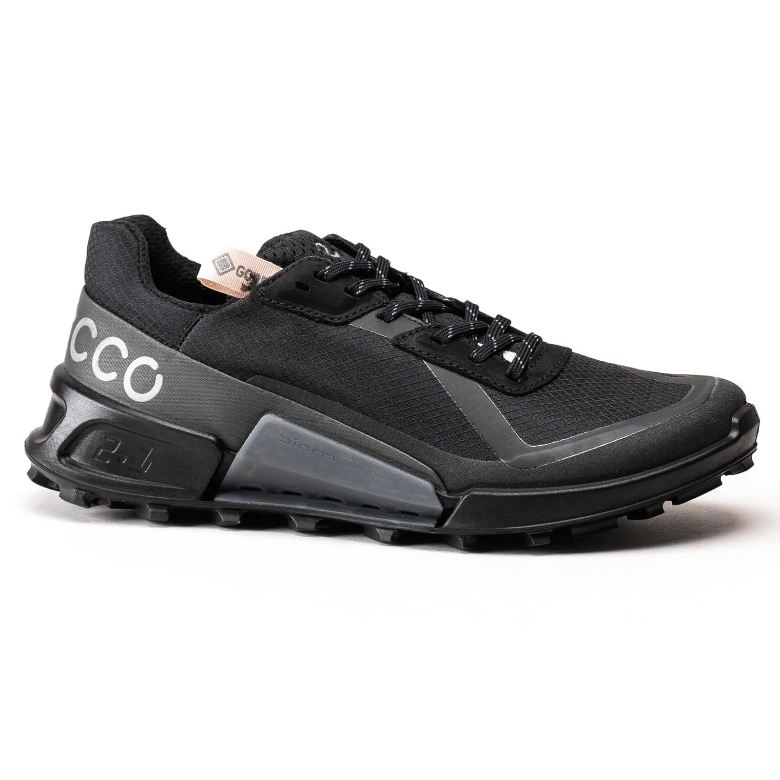 Ecco Biom 2.1 X Country Leather Textile Women's Comfort Black Dark Shadow Trainers 412 V3 Trail Running Shoes