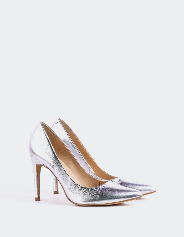 Love Silver Metal High Heel Thongs