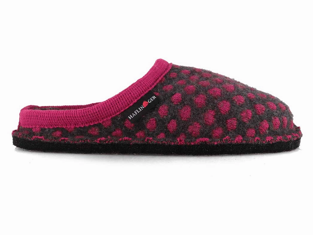 HAFLINGER Women Felt Slippers 'Flair Fun', fuchsia Devil Slide