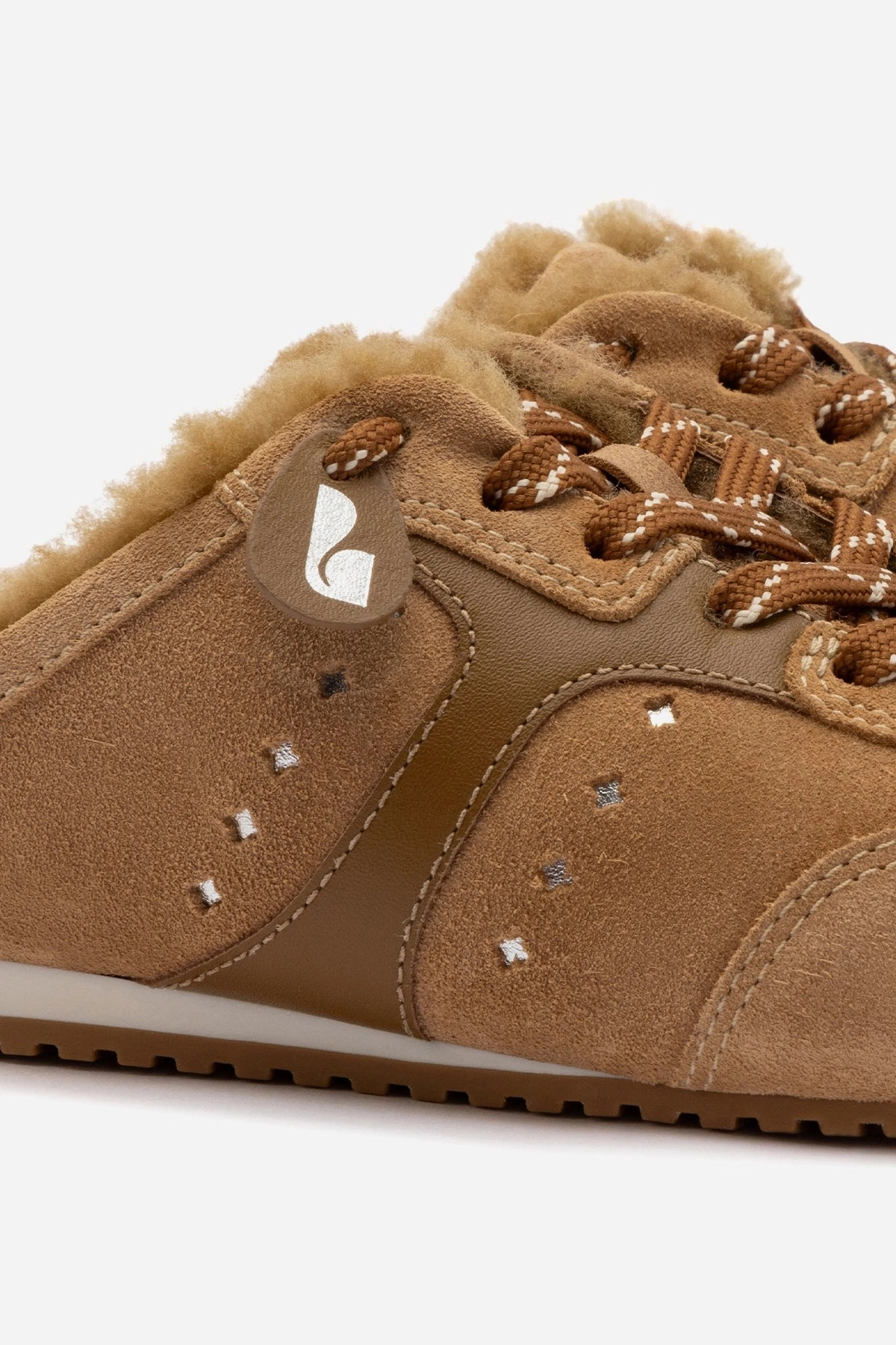 Stella Mule In Peanut Suede And Natural Shearling Professional Flat Shoes