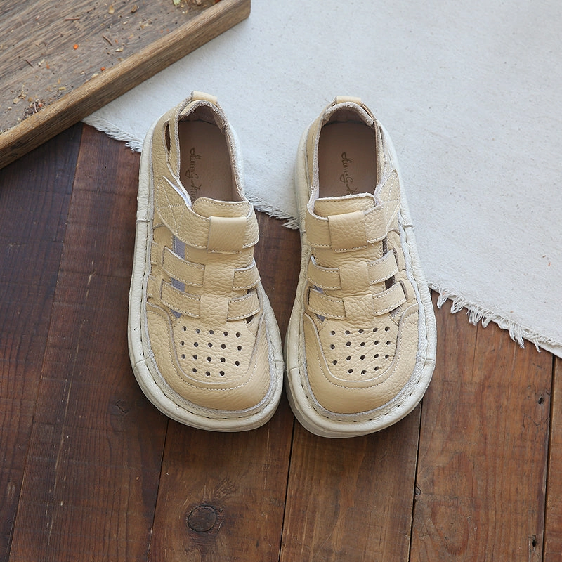 Women Summer Casual Hollow Plaited Leather Sandals Bunions And Sandals