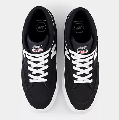 New Balance Shoes Numeric 417 Mid Villani Black White Built In Roller Skate