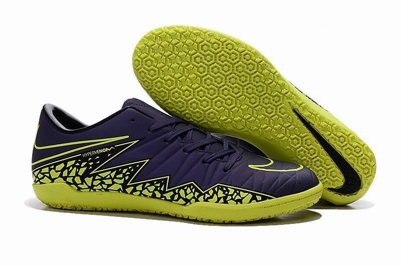 Leather Nike Tennis Shoes Nike Hypervenom Phelon II IC Soccer Shoes DB0018 Dark Violet Green
