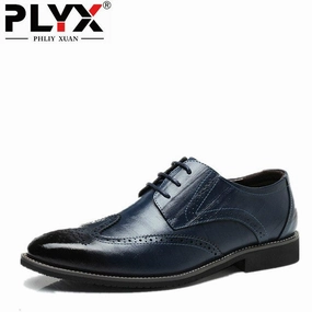 PHLIY XUAN New 2019 Fashion Men Genuine Leather Shoes Brogue Pointed Flat Men Wedding Party Dress Shoes Best Shoes For Plantar Fasciitis And Flat Feet