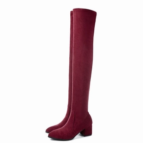 Fashion Thigh High Boots Women Winter Boots 2019 New Over Knee Boots Women Shoes Sexy High Heels Boots Red Black Boots Warm Fur Baby Hiking Boots