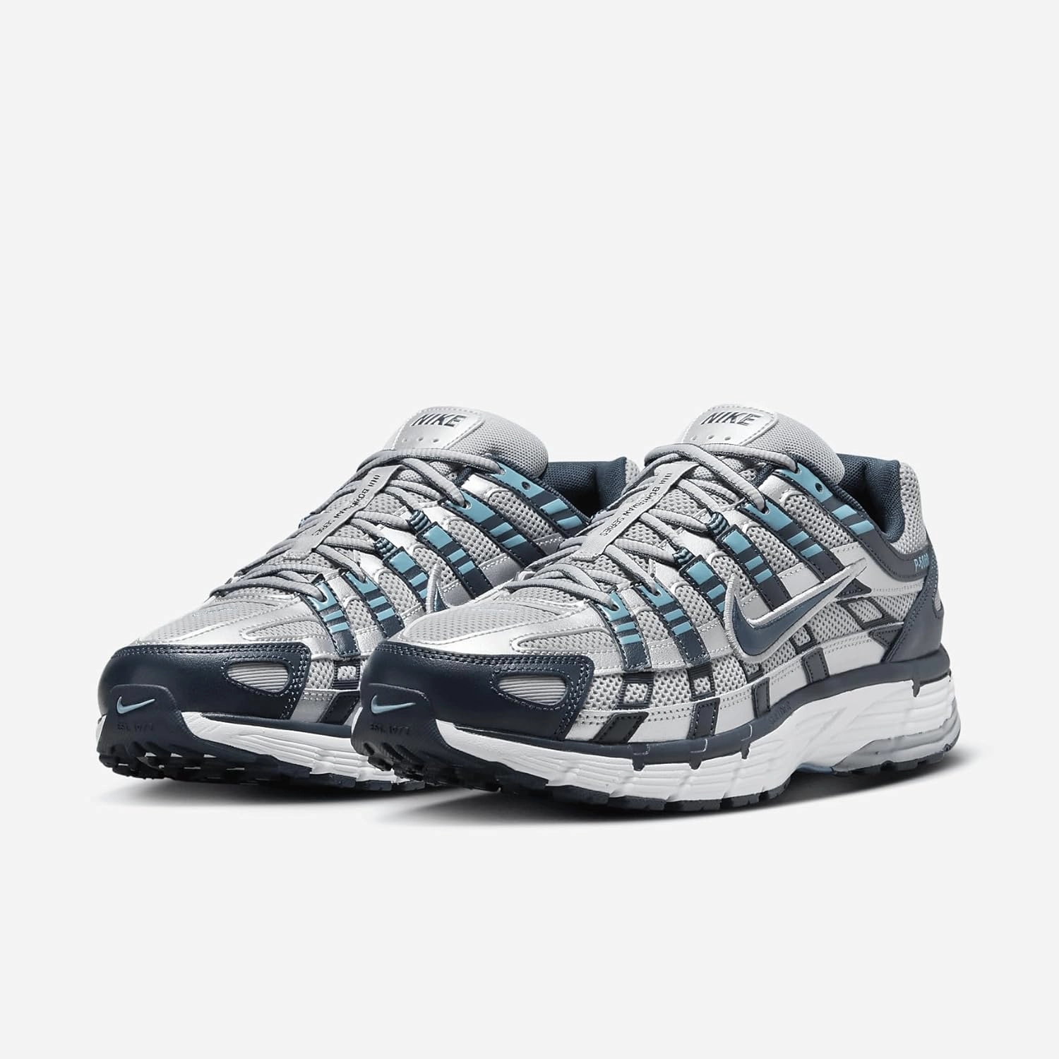 Nike P-6000 Men's Shoes (CD6404-402, Armory Navy/Flat Silver/White/Metallic Silver) Roger Federer Tennis Shoes Nike