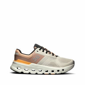 On Women's Cloudrunner 2 Sneaker in Pearl/Tangerine Sale Running Shoes