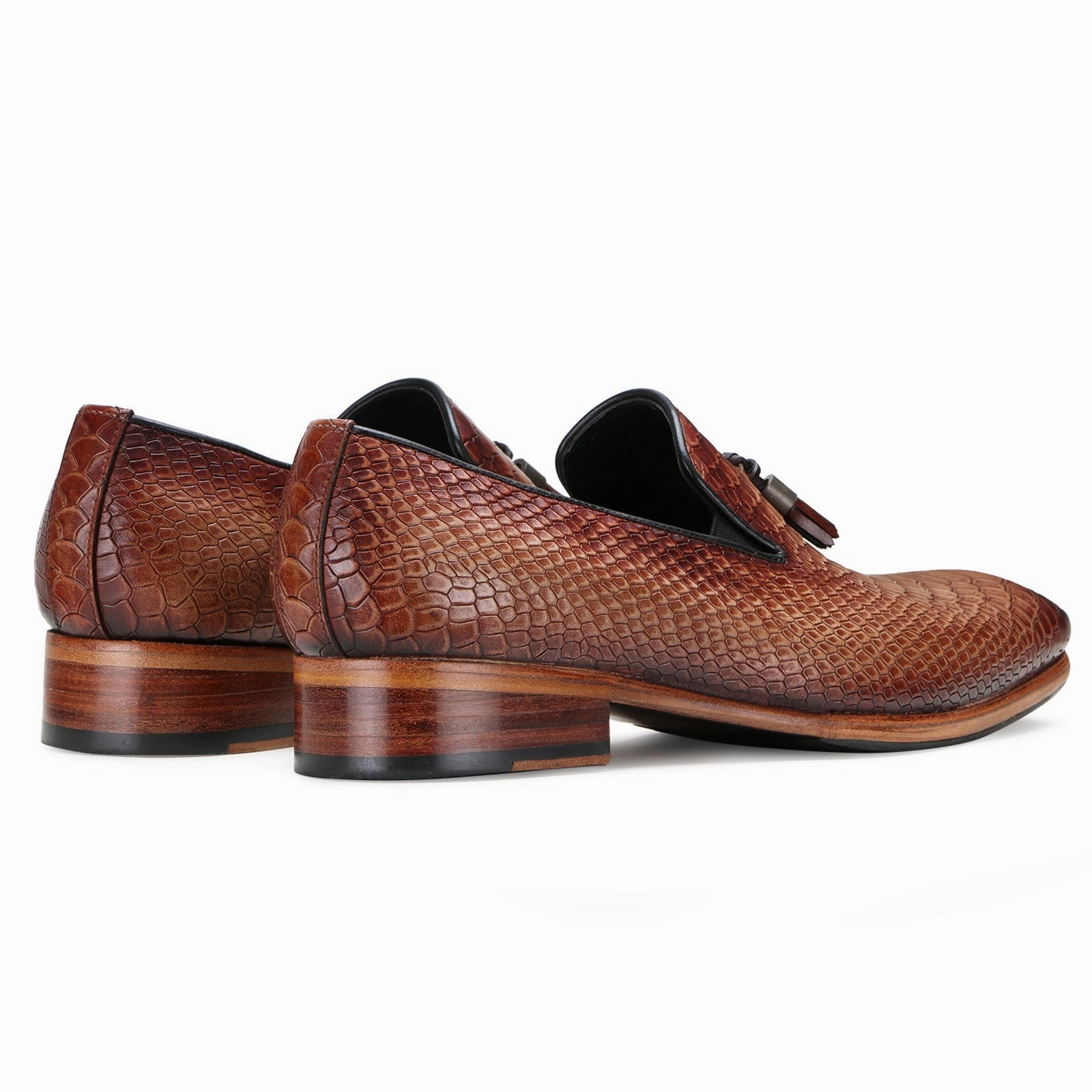 Escaro Royale Handmade Premium Loafer Shoes (Amos, Cognac)