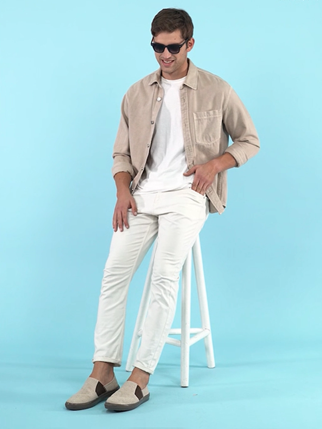 Slippers Casual Shoes Men Beige Colorblocked Classic Jute/Fabric Slip On Canvas Sneaker Slip On Casual Shoes