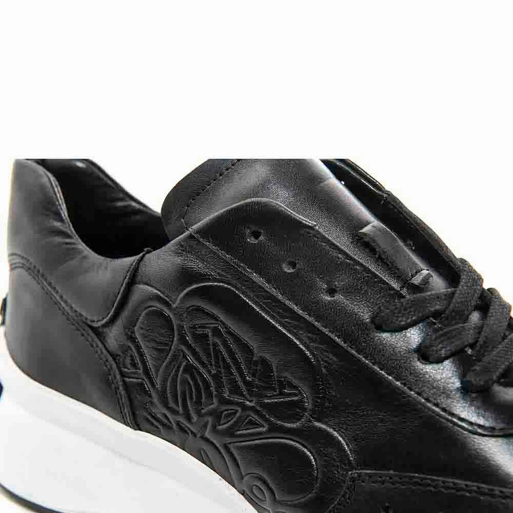 Sigotto Uomo Black Italian Soft Nappa Leather Fashion Sneaker Champs Sports Sneakers