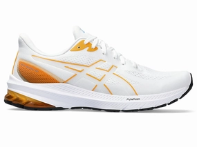 Men's Asics GT-1000 12, White/Fellow Yellow, 12 D Medium Asics Speed Workout Shoes