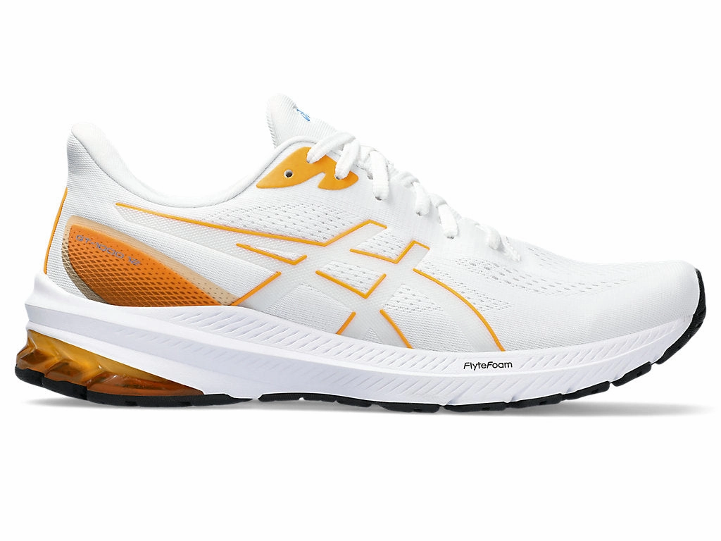 Asics Best Running Shoe 2017 Men's Asics GT-1000 12, White/Fellow Yellow, 12 D Medium