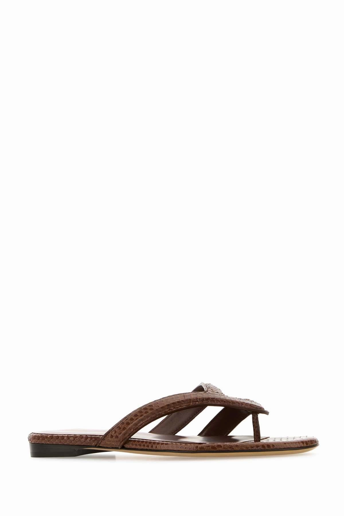 FENDI Leather Thong Slippers Rubber Slippers