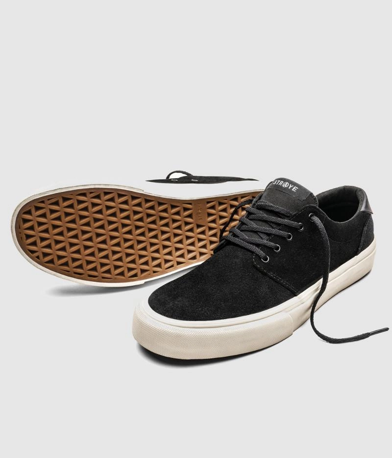 Straye Footwear Fairfax Skate Shoes Black/Bone Suede Buy Cheap Skate
