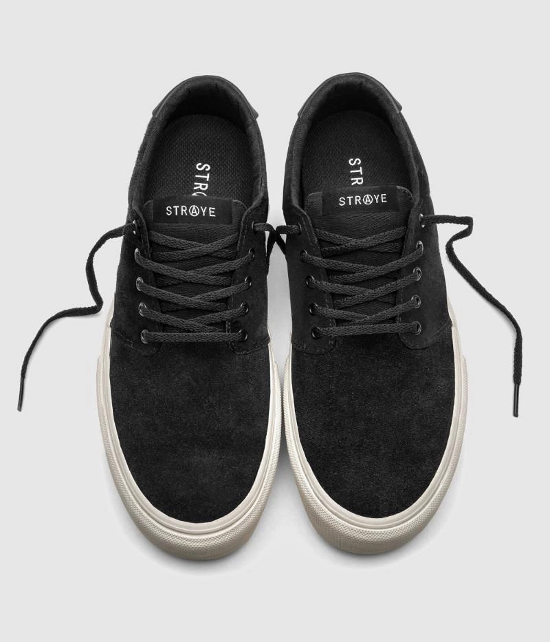 Electric Roller Skate Straye Footwear Fairfax Skate Shoes Black/Bone Suede