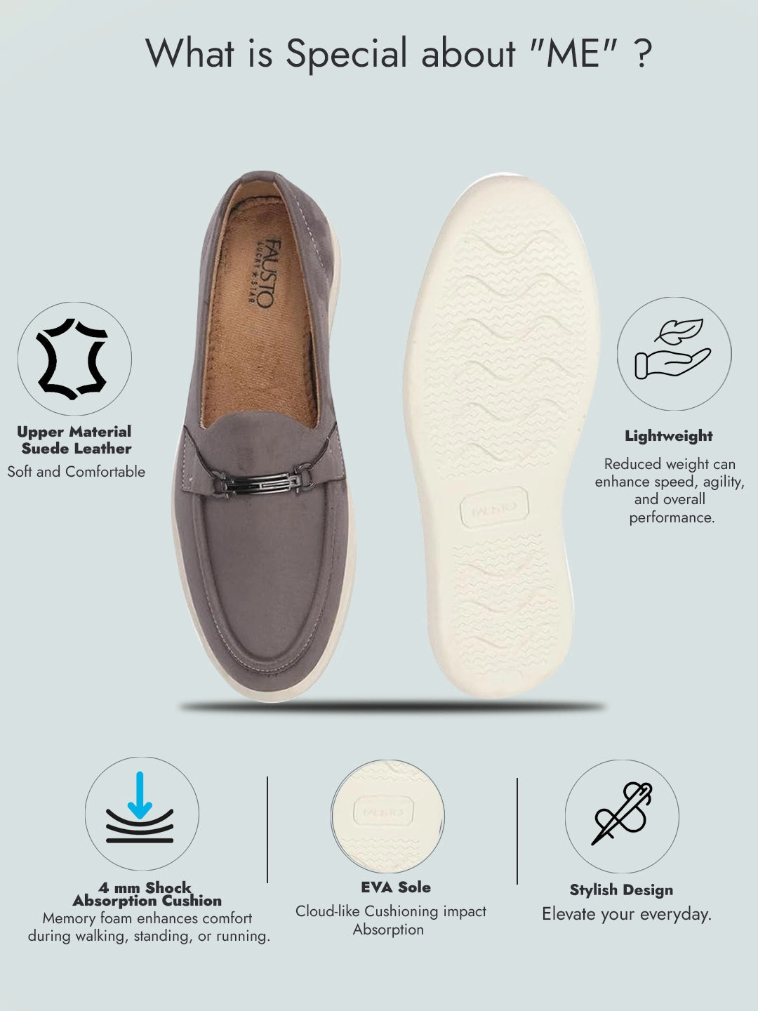 Air Max Estrea Casual Shoes Men Grey Suede Classic Ultra Light Comfort Horsebit Buckle Slip On Casual Loafer Shoes|Memory Cushion Insole|EVA Slip On Shoe